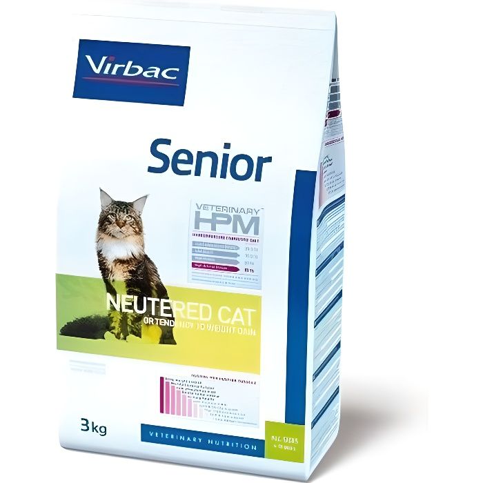 Croquettes pour chat - Virbac - Senior Neutered Cat - 7 kg - Riche en protéines - Faible en glucides