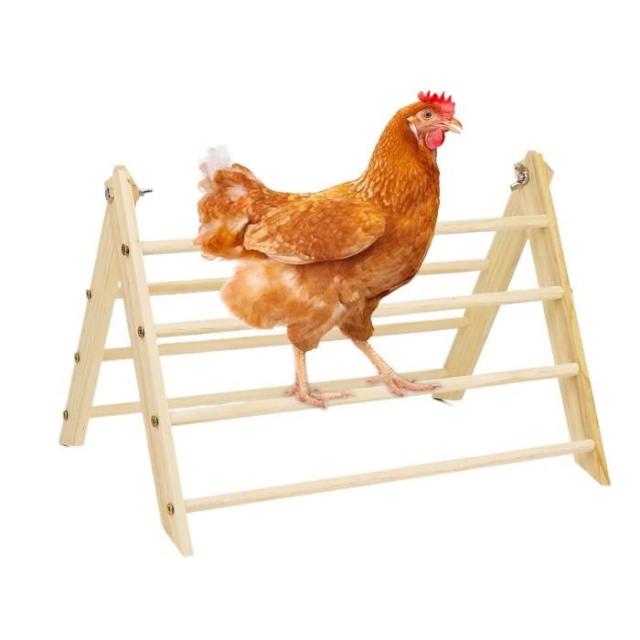 Perchoir À Poules - Barre de Perchoir pour Volailles  Support en Bois Gain de Place Portable pour Volailles et Poussins Extérieur