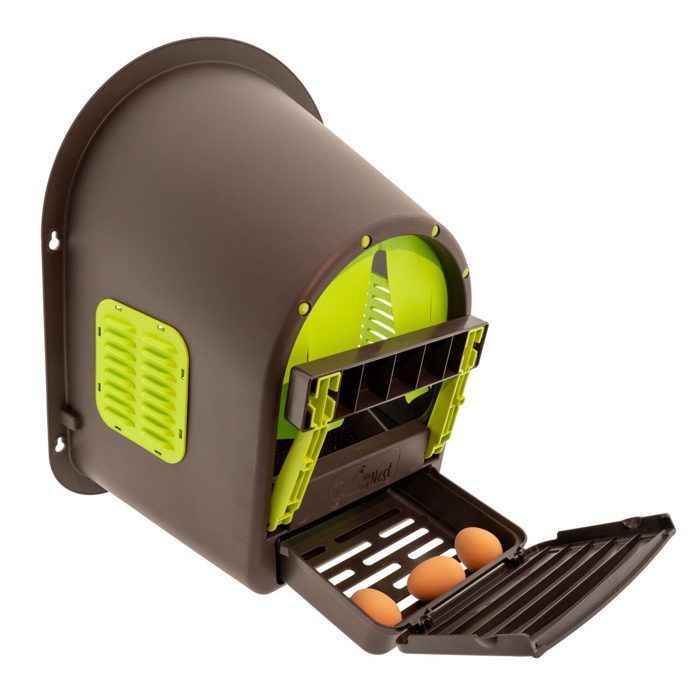 Pondoir Poule En Plastique 1 Nichoir Mycozynest Roll-away Vert Lime / Marron - Olba