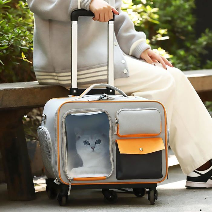 Transporteur animaux roulant – sac pour chat/chien/chiot idéal pour voyages .