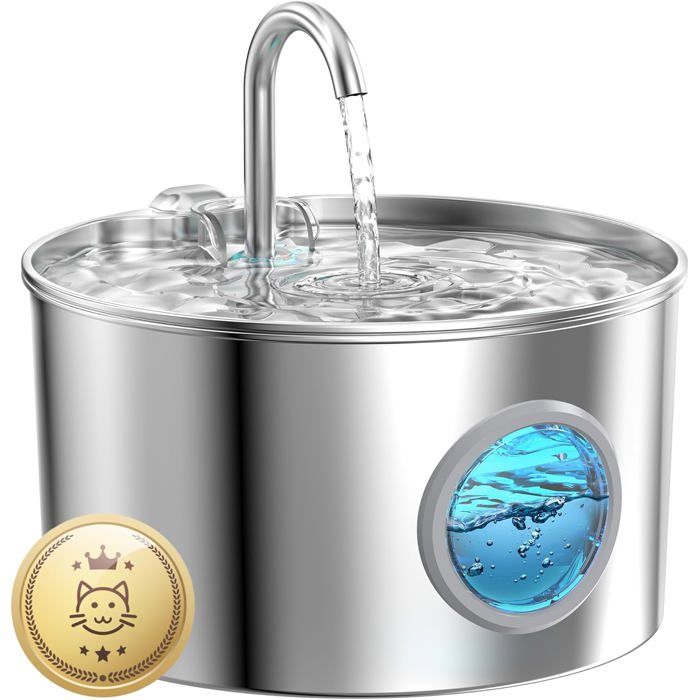 FLEUVE - Fontaine a eau pour chat - Fontaine 22L Inox Distributeur Silencieux Avec Filtre Pour Chat Et Chien
