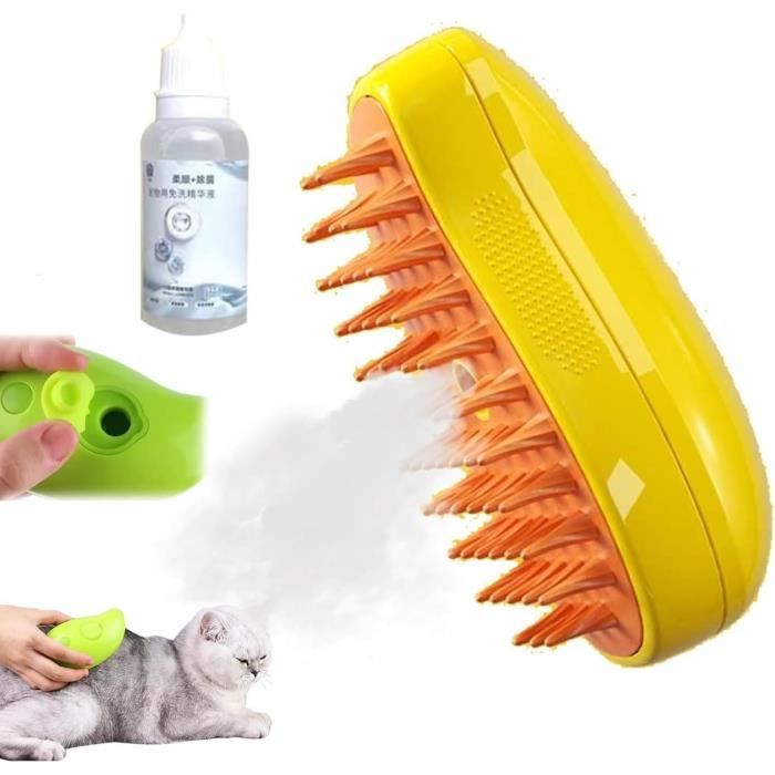 Brosse à vapeur - Cat steamy brush - 3 en 1 - Autonettoyante - Douce pour la peau