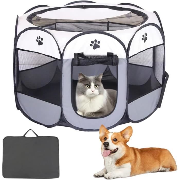 Parc Chiot Parc pour Chien Enclos Portable pour Chats Parc pour Chien en Tissu Oxford ClôTure pour Animaux74 x 74 x 43 cm