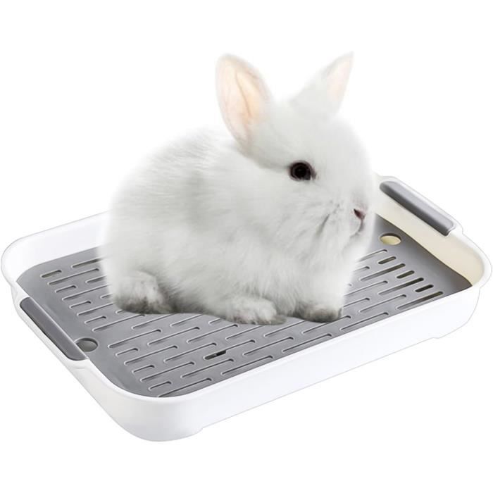 Bac à litière pour animaux - 1PCS - Blanc - Plastique PP - Facile à nettoyer - Conception en grille