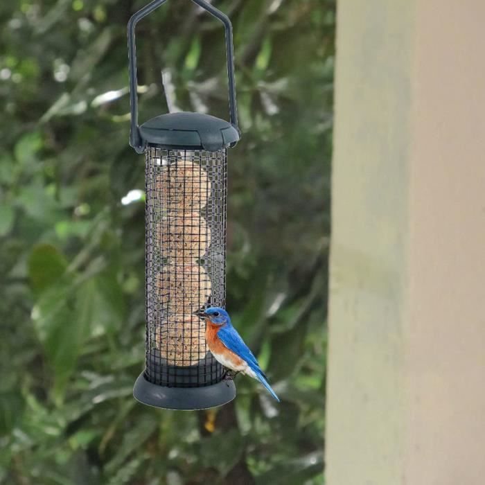 SALUTUYA Mangeoire à oiseaux Mangeoire pour oiseaux en plein air boule de graisse distributeur de jardin protection Vert foncé