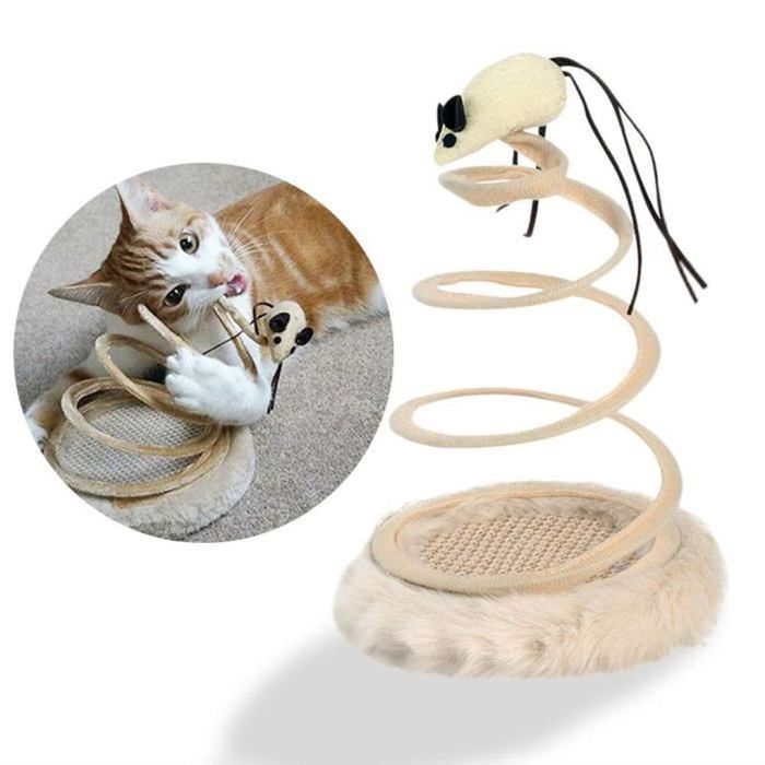 Jouet interactif pour chat peluche pour chat avec plaque à ressort en spirale
