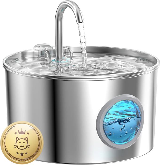 Fontaine A Eau Chat Inox: 22L Fontaine À Eau Pour Chat-Distributeur Eau Chat Automatique-Silencieux Fontaine Eau Chat