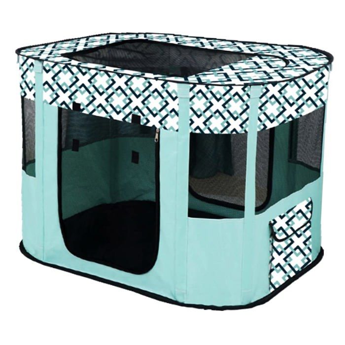 Portable Chien Maison Animaux Clôture Pliable Parc pour Animaux De Compagnie Salle (S/70 * 50cm Bleu)