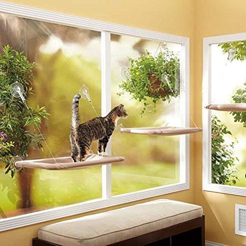 Lavable Hamac pour Chat Siège Panier Lit Fenêtre Monté Ensoleillé Ventouse Chat Chien Chiot Animal couches 55*34cm