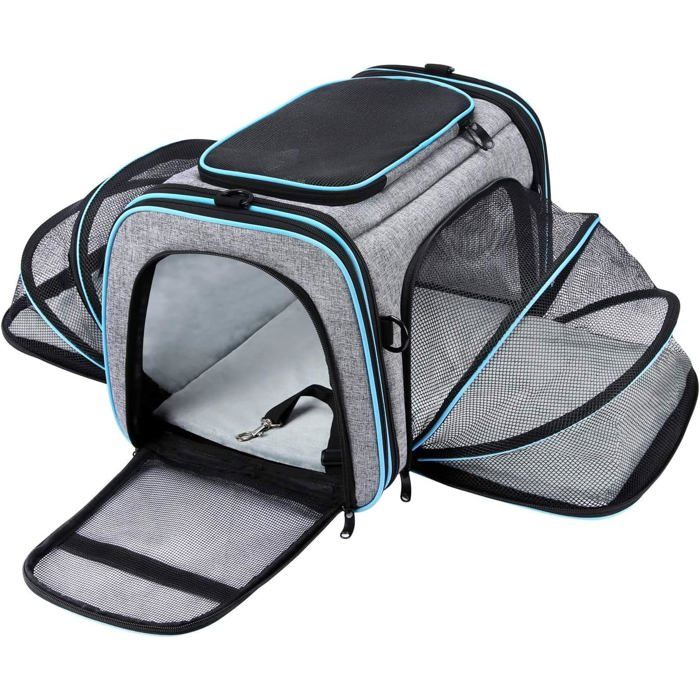Sac de transport extensible pour chat chaton chiot - Sac de transport extensible - Facile à transporter avec lit en polaire
