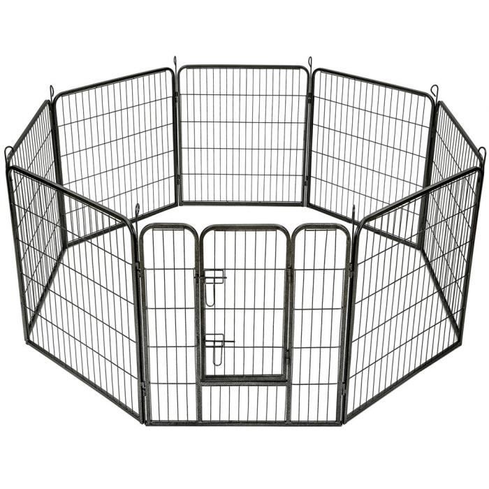 Parc à Chiots enclos pour chiens et autres animaux 8 panneaux modulable