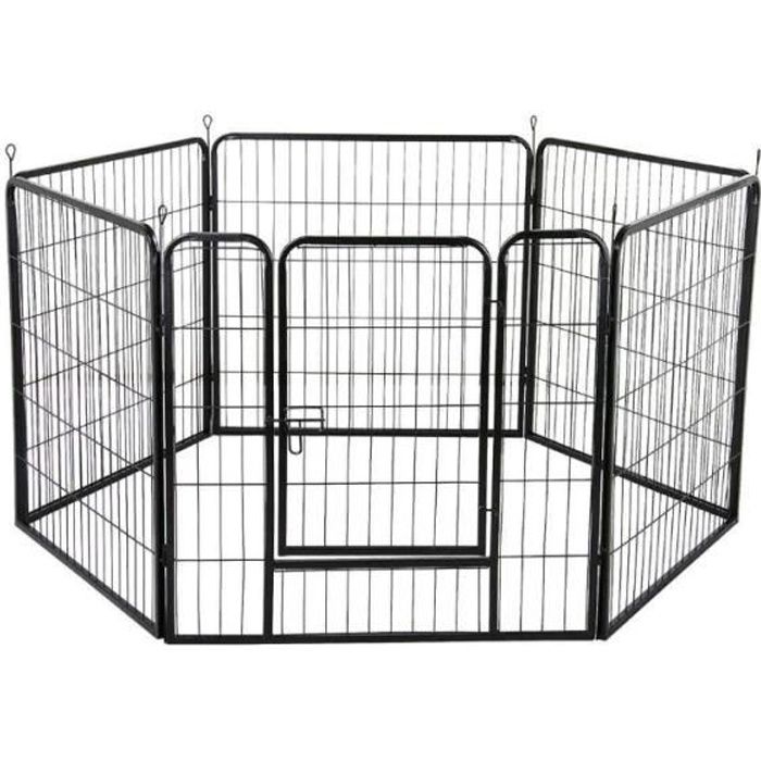 Parc à Chiots enclos pour chiens et autres animaux6 panneaux80*60 cm pliable