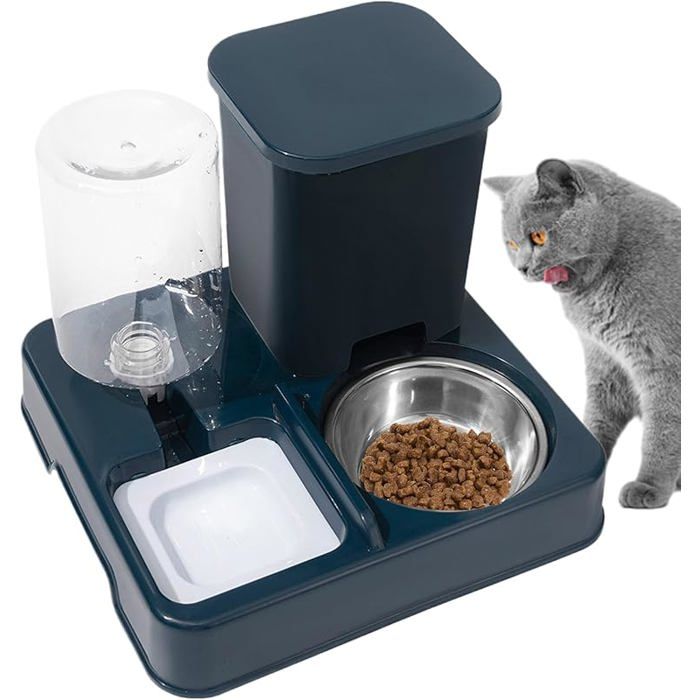 Croquettes Chat - Distributeur Eau Chat -  eau pour Chat - Ensemble De Mangeoires pour Animaux De 15 12