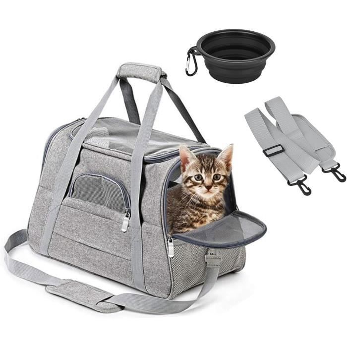 Sac de transport - Chien et Chat - Gris - Respirant - Pliable - Matelas Amovible Gris gris PANIER DE TRANSPORT