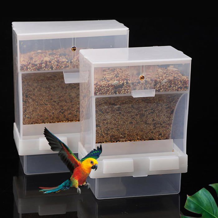 2PCS 450g Mangeoire pour Oiseaux en Cage Mangeoire Automatique pour Oiseaux Distributeur Automatique de Graines pour Oiseaux