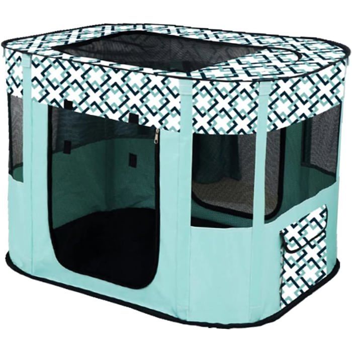 Niche portable pour chien enclos pour animaux parc pliable pour animaux salle de mise bas rectangulaire nid pour chat