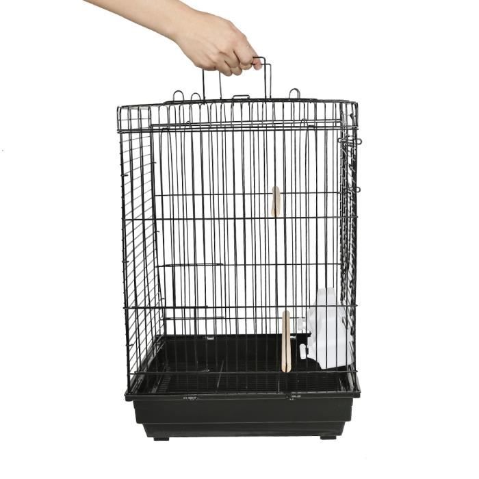 Cage à Oiseaux - XUANYU - 40x40x58 cm - Toit Ouvrant - Acier - Pour Perruche et Canari