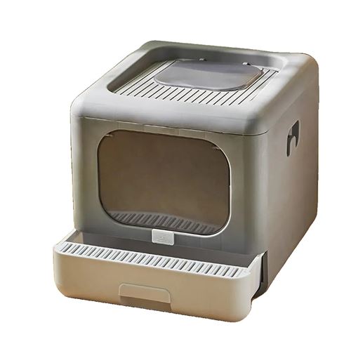 Bac à litière pour chat, avec pelle incluse, design pliable