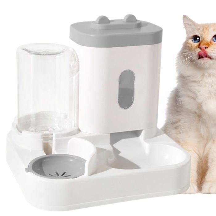 Mangeoire Automatique pour Chats Distributeur Croquettes Chat Automatique