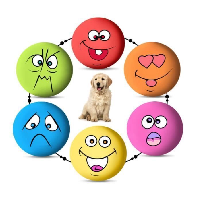 Jouet pour chien - Non toxique - 6 pices - Couineur amusant - Caoutchouc naturel - Petit chien 6 couleurs 6 couleurs diffrent JOUET
