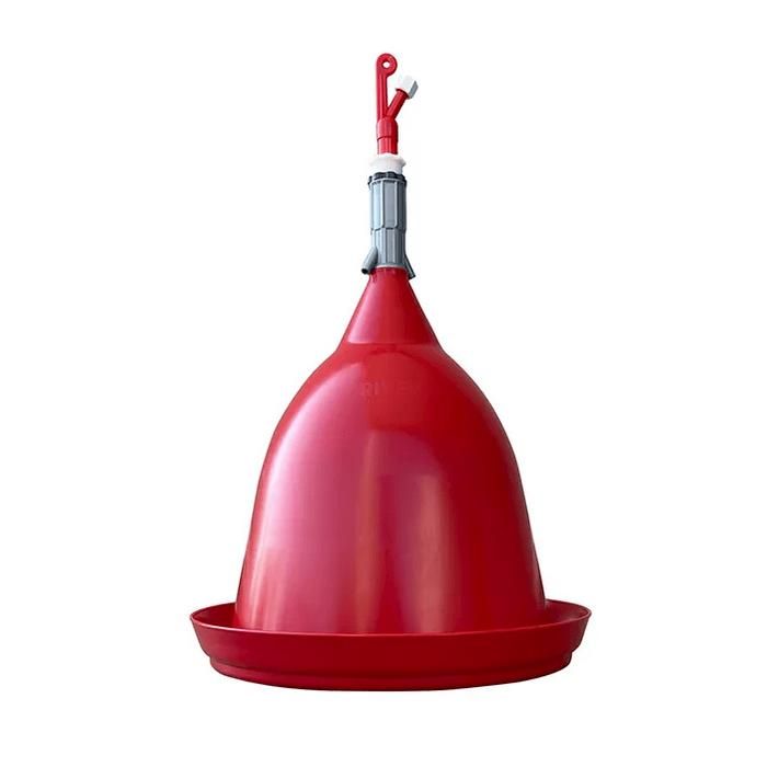 Abreuvoir poule automatique à cloche avec petite gouttière et contrepoids - River Systems Rouge