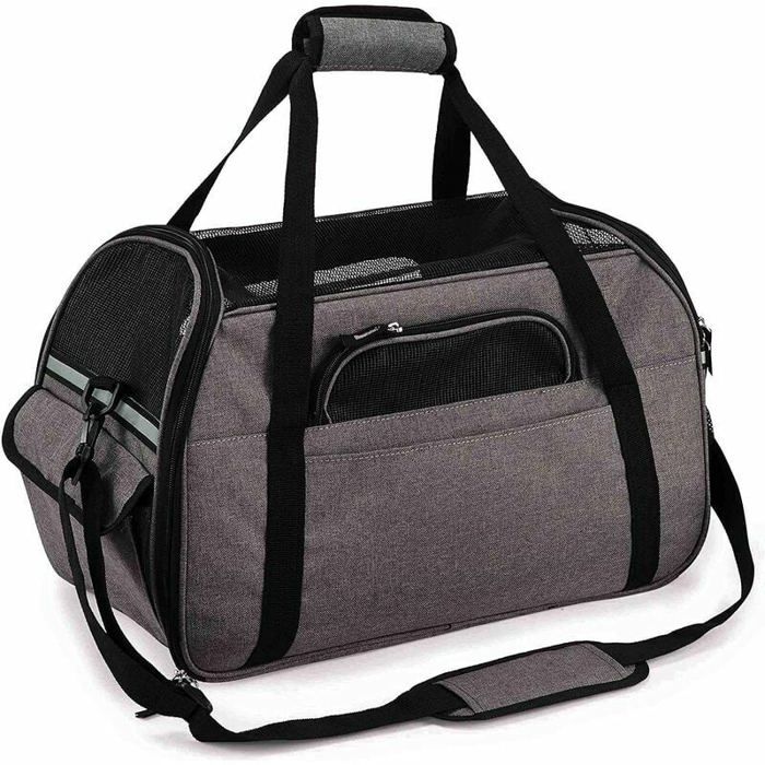Sac Transport pour Chat/Petit Chien/Lapin Panier Transport Cabine pour Petit Animal Sac Porté Main/Bandoulière pour Vo Étiquette