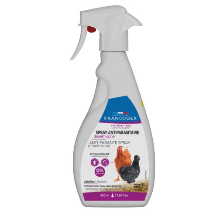 Spray Antiparasitaire diméthicone 500 ml pour Volailles - Francodex