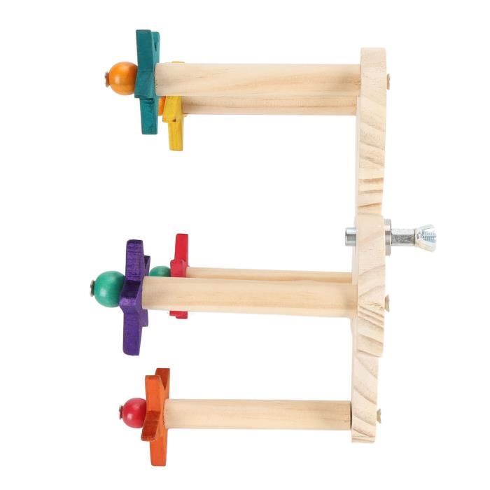 Jouet pour oiseau - SURENHAP - Grande roue en bois rotatif - 5 perchoirs - Pour perruches - Intérieur