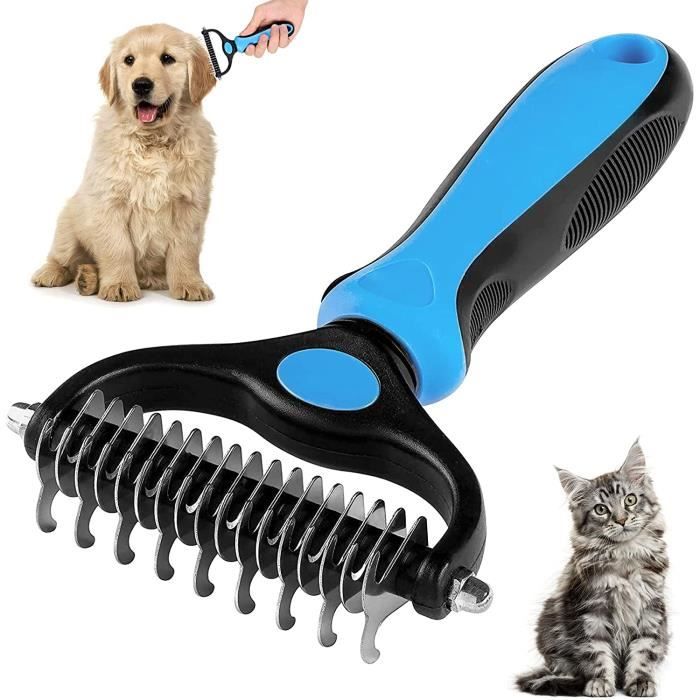 Râteau de toilettage - Brosse Chien et Chat - Douce pour la peau - Enlève les poils - Pour animaux moyens