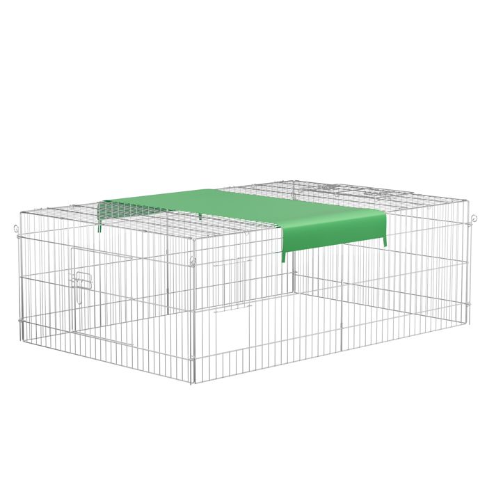 Wiltec Parc enclos pour petits animaux domestiques – 1830 x 1220 x 600 mm – en Acier – Clôture verrouillable avec Protection solaire