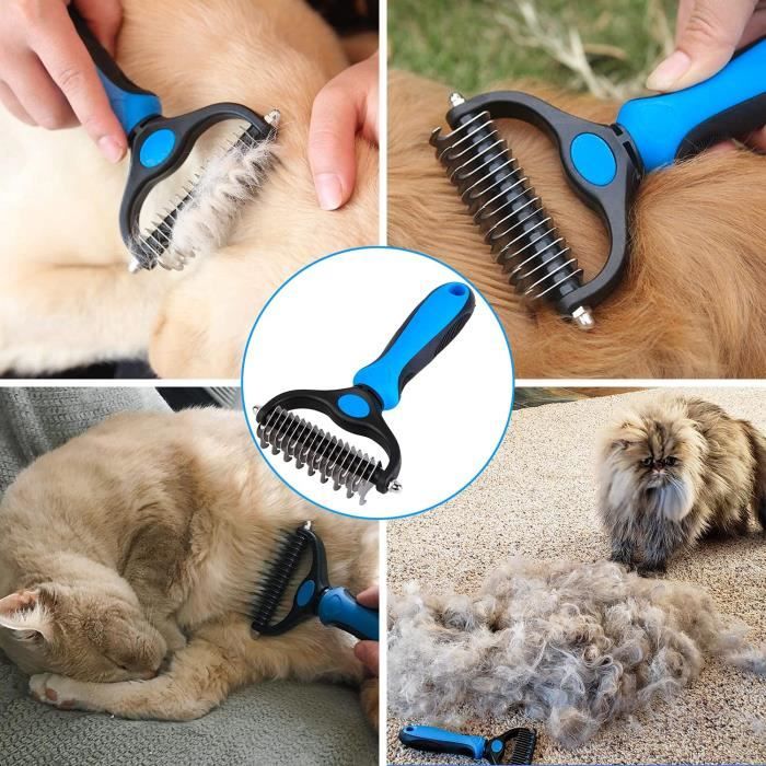 Brosse Chien Brosse Chat Peigne Déméloir Chien Professionnel et Brosse Chien Poil Long Râteau de Toilettage pour Chien et Chat