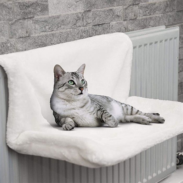 Hamac Chat Radiateur - XJYDNCG - Chaud Et Confortable - 45x30cm - Blanc