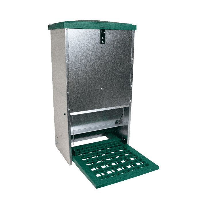 Mangeoire 20kgs de grains trémie automatique à SENSIBLITE REGLABLE anti nuisible anti gasplllage poule volaille Feedomatic