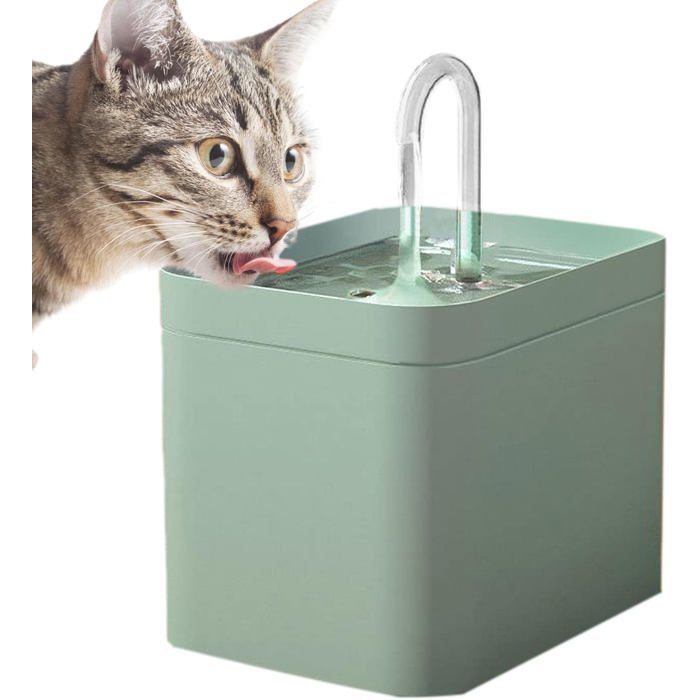 Fontaine À Eau pour Chat Ultra Silencieuse 1.5 L sans Fil pour Animaux De Compagnie avec Filtre pour Oiseaux Chiens