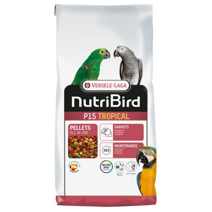 Granulés Extrudés Pour Perroquet Multicouleurs Nutribird P15 Tropical 3kg - Versele Laga