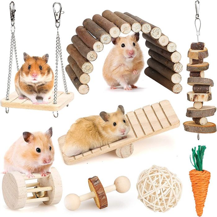 Ensemble de jouets à mâcher pour hamster jouet molaire pour petits animaux