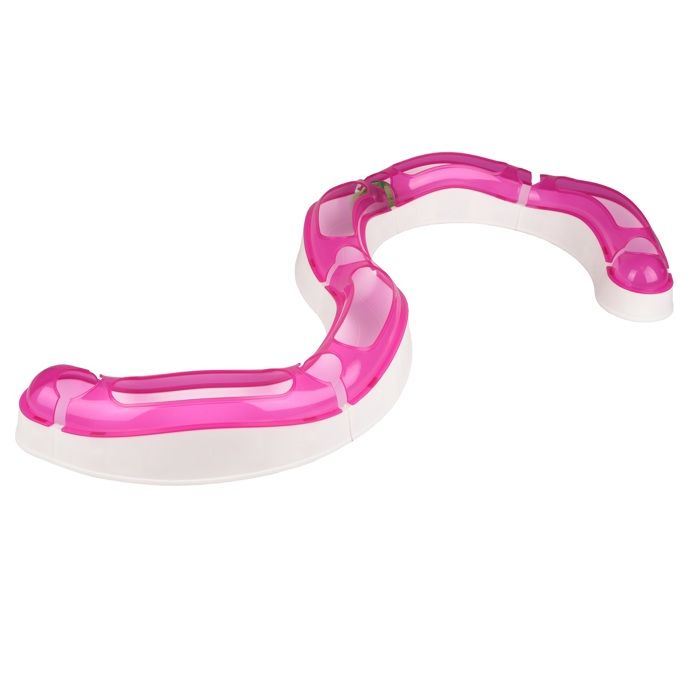 Jeu Tunnel interactif pour chat avec balle rose et blanc
