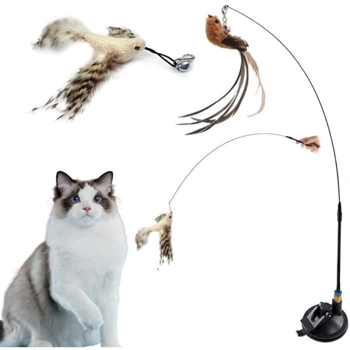 Jouet à Plumes pour ChatsPlumeau de Jeu pour ChatBaguette Chat TeaserJouet pour Chat InteractifBâton Jouet ChatBâton de Chat