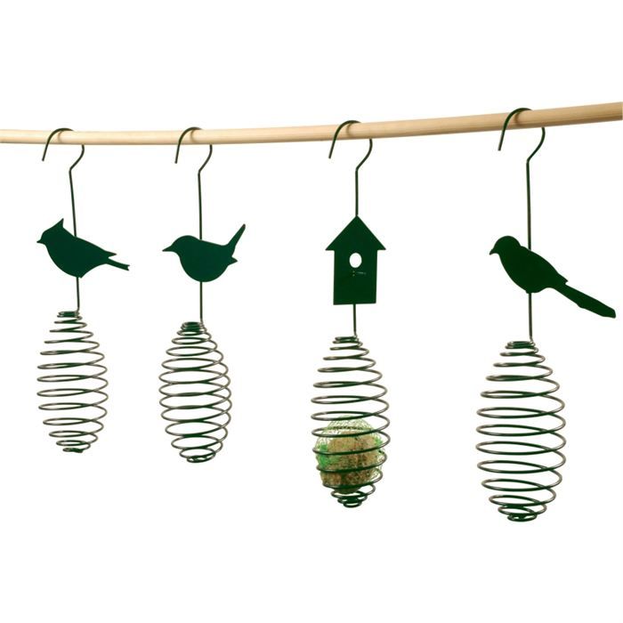 Support pour boule de graisse - Pic spirale vert - Oiseau sauvage - Métal