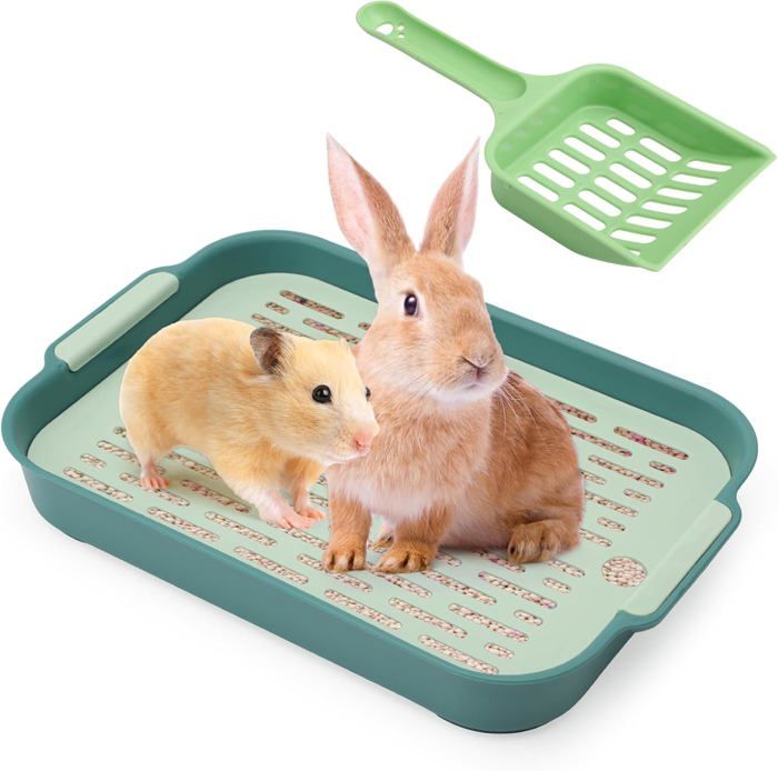 Bac à litière pour lapin bac à litière pour lapin petit animal lapin cochon dInde (petit vert)