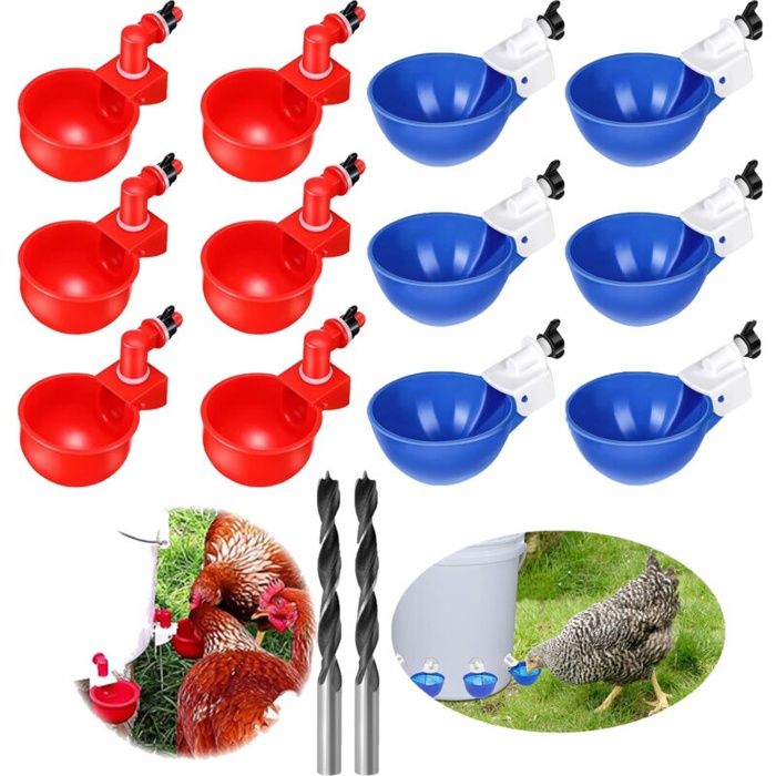 Kit 12 abreuvoirs automatiques pour poules AIMOONSA – 12 bouchons + 2 forets tasses amovibles