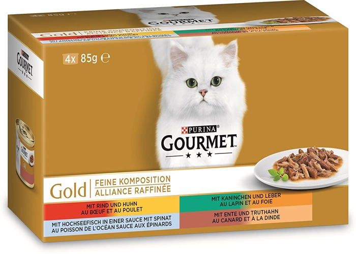 Pâtée pour chat - GOURMET - Doublure Alliance Raffinée - Mix - Lot de 12 x 85 g - Nourriture humide