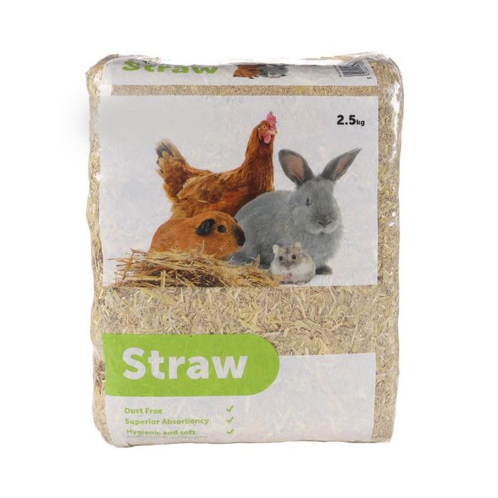 Paille 2.5 kg soit 75 litres pour rongeur et basse cour - animallparadise