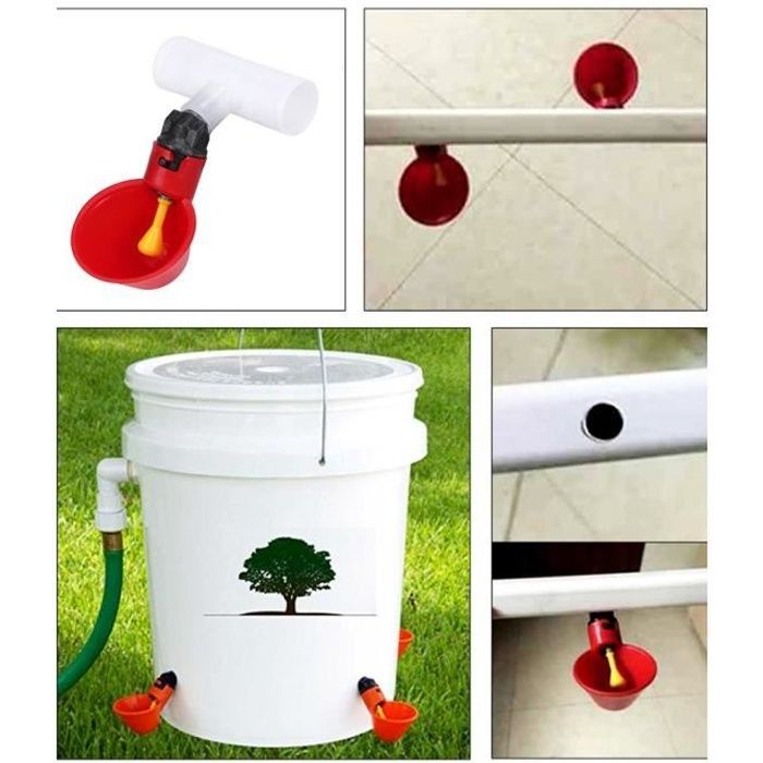 Buveur deau pour poules - Tbest - 10 pièces - Automatique - Plastique - Extérieur