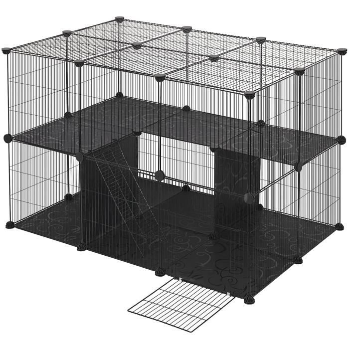 EUGAD Enclos pour Lapin Parc pour Petits Animaux 105 x 70 x 70 cm Noir