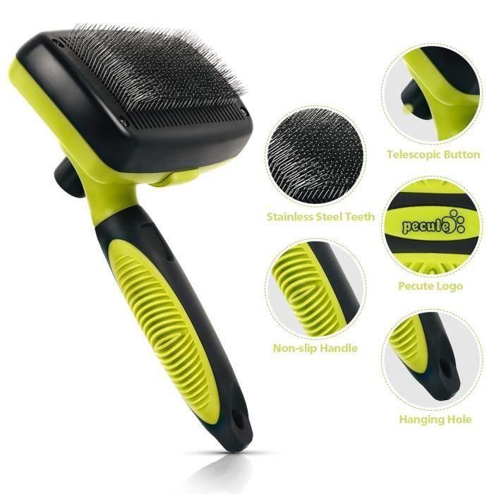 Brosse Chien et Chat Brosse Peigne de Toilettage Rétractable pour Les Animaux Enlèvement Efficace Autonettoyante Jusquà 95%
