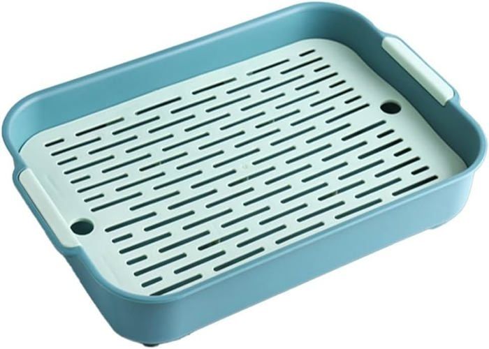 Eawfgtuw Petit bac à litière pour animaux pour cochons dInde lapins furets chinchillas hamsters oiseaux grille amovible