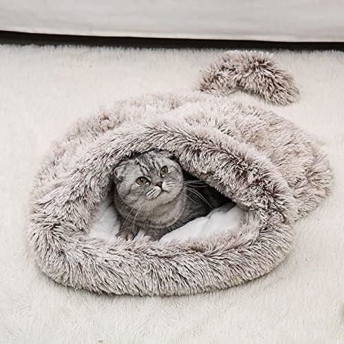 Lit de Grotte pour Chat - Sac de Couchage Lavable - Polyester Doux - Confortable - Intérieur