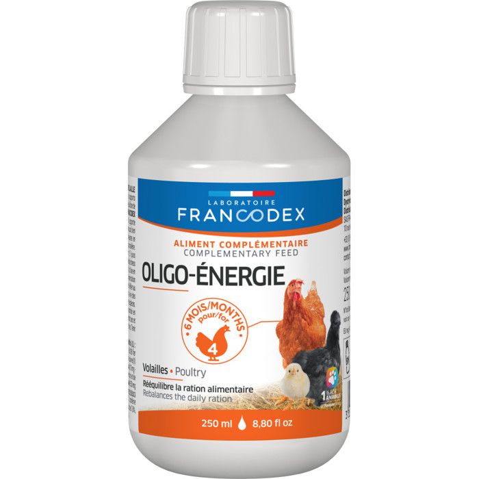 Oligo- Énergie rééquilibre la ration alimentaire 250 ml  pour poules - Francodex