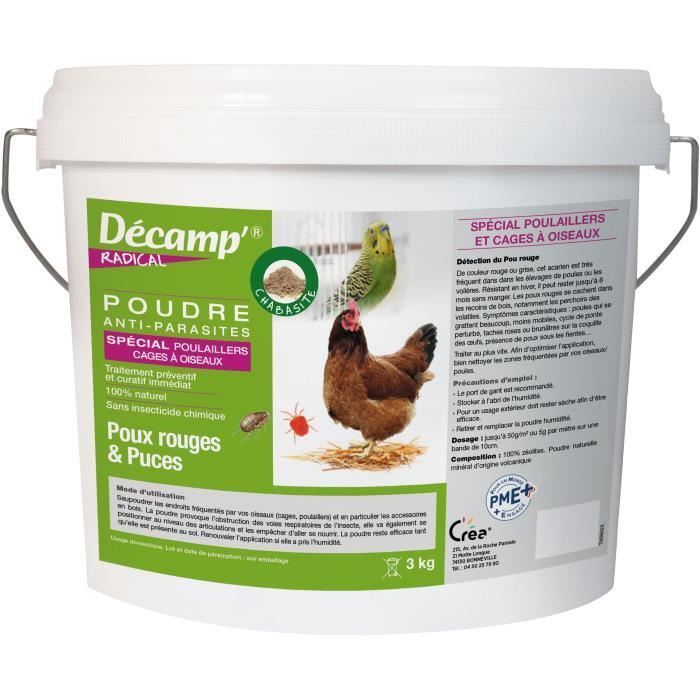 Chabasite spéciale poulailler / oiseaux en cages - DECAMP - Seau de 3 kg